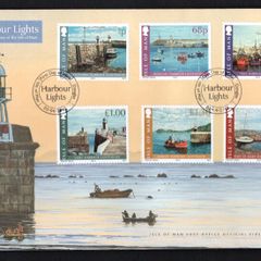 2012 Isle of Man Harbour Lights. Minor Lighthouses of the Isle of Man Commemorative Stamps First Day Cover (FDC)