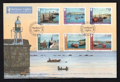 2012 Isle of Man Harbour Lights. Minor Lighthouses of the Isle of Man Commemorative Stamps First Day Cover (FDC)