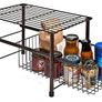 Stackable Under Sink Cabinet Organiser with Sliding Basket Drawer for Kitchen and Bathroom - Bronze Image 3