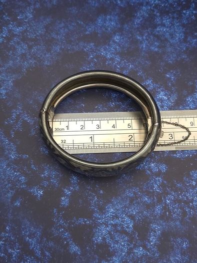 Rare Sterling Silver Chunky Chester Bangle, 1947