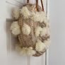 Straw basket bag with leather handles Image 2