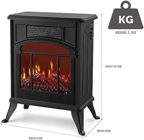 Stove Heater Electric Fireplace With Fire Flame Effect Freestanding