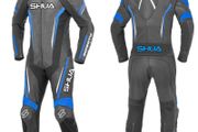 FREE SHIPPING - Shua Infinity 1PC Motorcycle Premium Leather Racing Suit (Black/Blue) - Size 52, 54, 56. 58. 60
