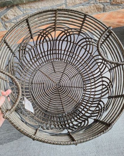 Paul Costelloe Rattan Round Basket