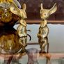 Two Vintage Stylised Big Eared Brass Mouse Figurines Brass Mice Ornaments 1970s Image 2