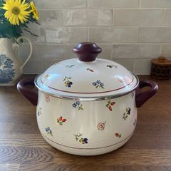 Rare Vintage Villeroy & Boch Petite Fleur Enamel Pot