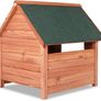 Solid Wood Dog House 82 X 72 X 85 Cm Roof Hatch Apex Roof Image 3