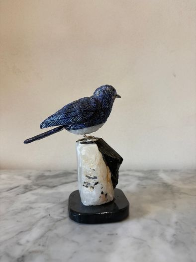 Hand-Carved Gemstone Swallow