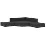 6 Piece Garden Lounge Set with Cushions Poly Rattan Black Image 9