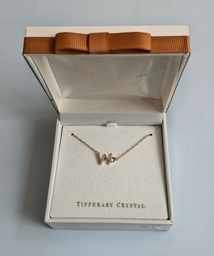 Tipperary Crystal Rose Gold Initial "W" Pendant Necklace