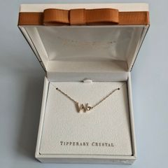 Tipperary Crystal Rose Gold Initial "W" Pendant Necklace