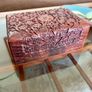 Vintage Indian Floral Design Hand Carved Sheesham Rose Wood Jewellery Keepsakes Box Image 5
