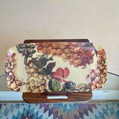 Vintage French Manover Fiberglass Tray, Grape Vine