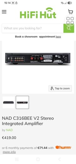 Current Model NAD C316BEE V2 Stereo Integrated Amplifier As New pristine