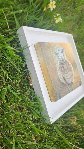 Original Oil Painting  - Sunset  Golden Lamb
