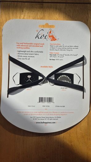 Koi Happiness - Black Face Mask - Dog snout design