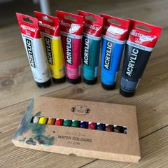 Acrylic and Water colour paints