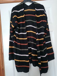 Shein Lune Drop Shoulder Stripe Cardigan