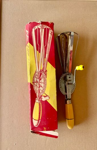 Vintage French Whisk Egg Beater with Original Box