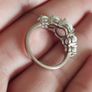 Sterling silver ring with lab opal. Image 3