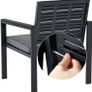 _Set of 3 Garden Furniture 2 Chairs 1 Garden Table 2 Removable Cushions for Patio Garden Balcony Iron Image 5