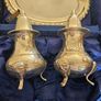 Vintage Silver Plated Salt Pepper with Tray Set Image 2