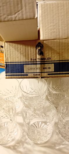 Six Vintage Waterford Crystal Whiskey Tumblers