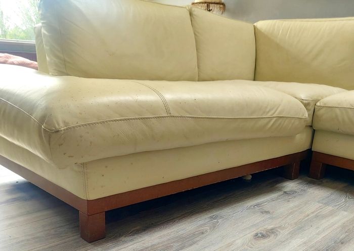 Incanto Divani Cream Italian Leather Sofa