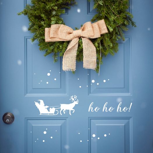 Ho Ho Ho Sticker/Decal, Santa Sticker, Christmas Sticker, Merry Christmas Sticker, Christmas Vinyl Decal, Ho Ho Ho Sign, Front Door Decal, Entry Way Decor, Christmas Window Sticker