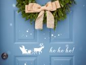 Ho Ho Ho Sticker/Decal, Santa Sticker, Christmas Sticker, Merry Christmas Sticker, Christmas Vinyl Decal, Ho Ho Ho Sign, Front Door Decal, Entry Way Decor, Christmas Window Sticker