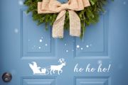 Ho Ho Ho Sticker/Decal, Santa Sticker, Christmas Sticker, Merry Christmas Sticker, Christmas Vinyl Decal, Ho Ho Ho Sign, Front Door Decal, Entry Way Decor, Christmas Window Sticker