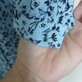 full length monkl blue summer dress with long sleeves. Image 6