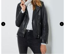 Mint Velvet Leather Jacket - Black - UK 12 - RRP 399 Brand New