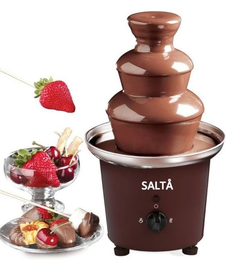 Large Size Stainless Steel Chocolate Fountain Fondue Set Electric 3-Tier Machine with Hot Melting Pot Base 900ml Capacity (FREE POSTAGE)