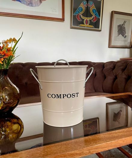 Retro Kitchen Countertop Compost Bin Food Waste Caddy