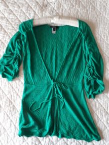 Green Cardigan Elegant lace pattern Size Small
