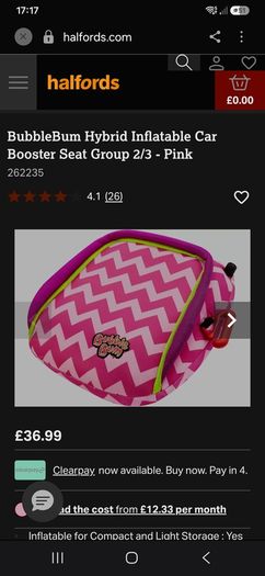 Travel inflatable booster seat by bubblebum