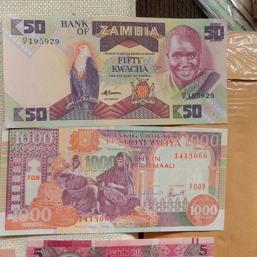 Lot of 9 Uncirculated Banknotes from Africa.Picturesque,Clean,Crisp,Bright condition.No 12.