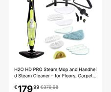H20 High Definition Steam Cleaner (Requires new Water Tank and cleaning pads)