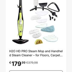 H20 High Definition Steam Cleaner (Requires new Water Tank and cleaning pads)