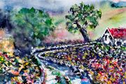 Connemara wild Atlantic flowers watercolour