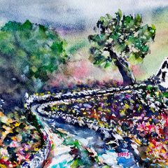 Connemara wild Atlantic flowers watercolour