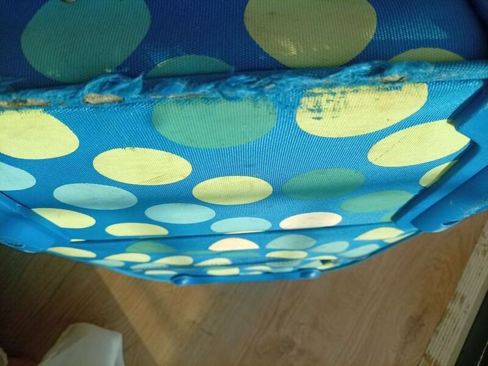 Blue dotted suitcase