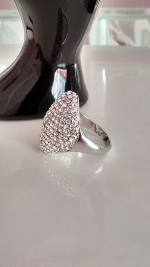 Platinum Plated Crystal Ring