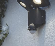 2x lap dryden-2 outdoor led floodlight with pir sensor charcoal 20w 1900lm