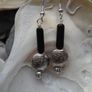 Black/silver drop earrings.Earrings.Jewelley.New/Gift Image 2
