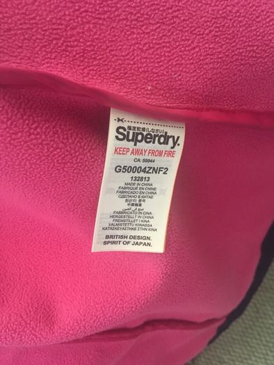 2 for 1 offer - SuperDry Navy - Fleece lined Jacket and Free Burgundy Premium Knitwear Jumper - Size S