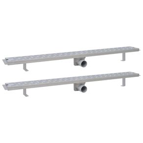 Linear Shower Drain 2 pcs Line 1030x140 mm Stainless Steel