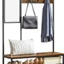 Coat Rack with mirror Coat Stand Modern Oak White Image 5