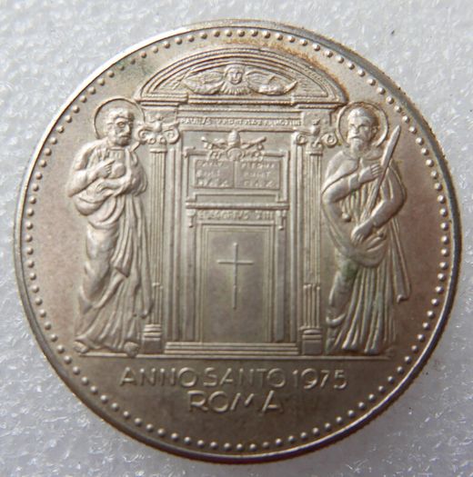 Sterling Silver Vatican City Commemorative Pope Paulus VI Meda Pope Paul VI Anno Santo 1975 commemorative medal